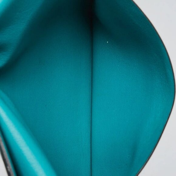 Hermes Blue Paon Swift Leather Fleming Wallet - Picture 8 of 10